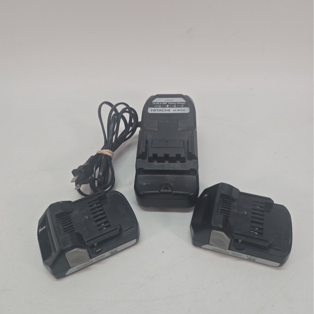 2 Hitachi 18V Li-ion Batteries And Charger | BSL 1815X and UC18YGSL Tested Works